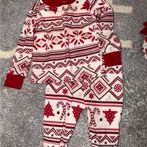 Festive Red and White Holiday Infant Pajama Set
